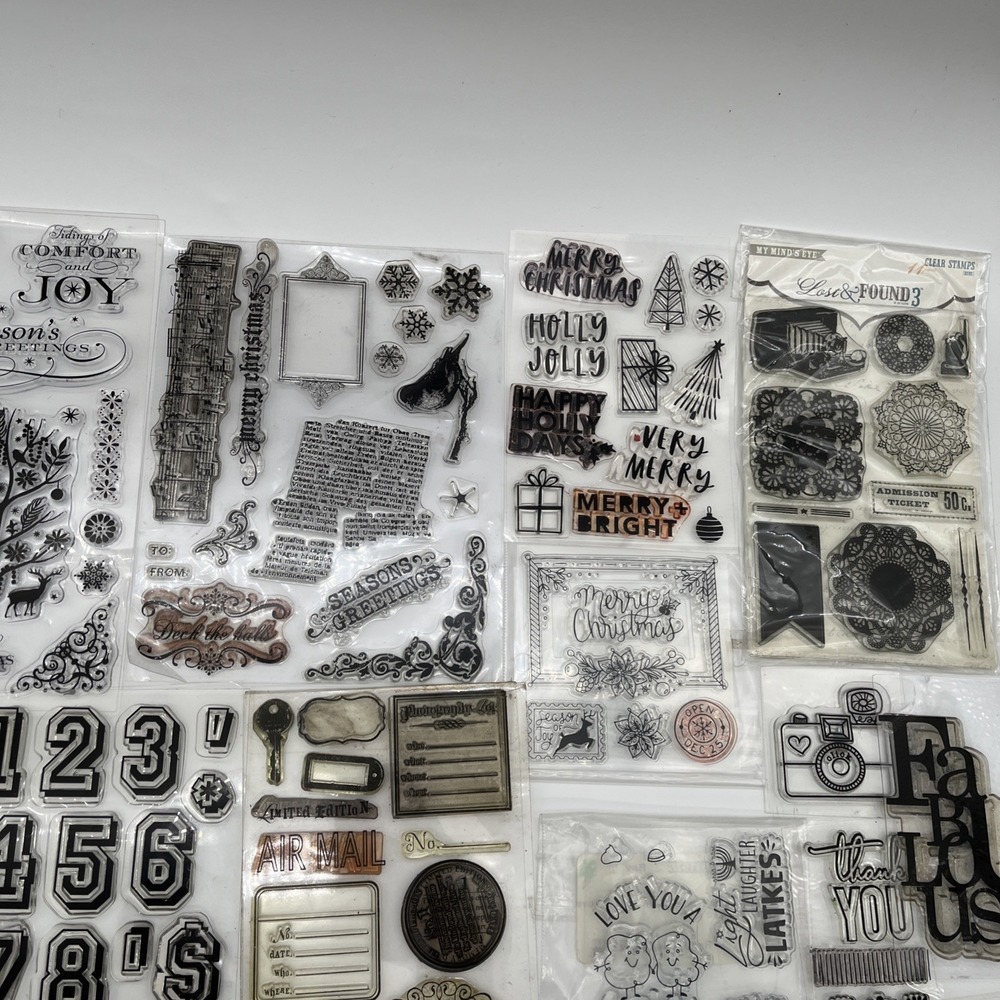 Clear Stamps Huge Mixed Lot Holiday Alphabet Numbers Scrapbooking Set - Picture 3 of 11